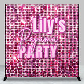 Aperturee - Aperturee Hot Pink Sparkle Sequins Custom Pajama Party Backdrop